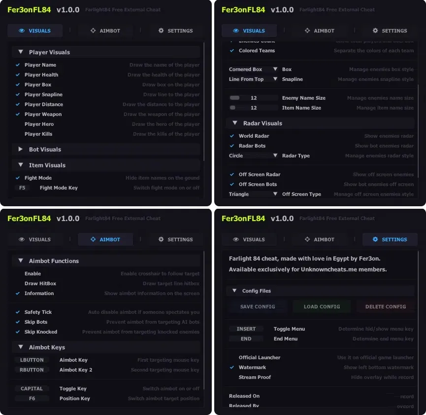 远光84 Farlight 84·Fer3on免费自瞄透视雷达 v1.2