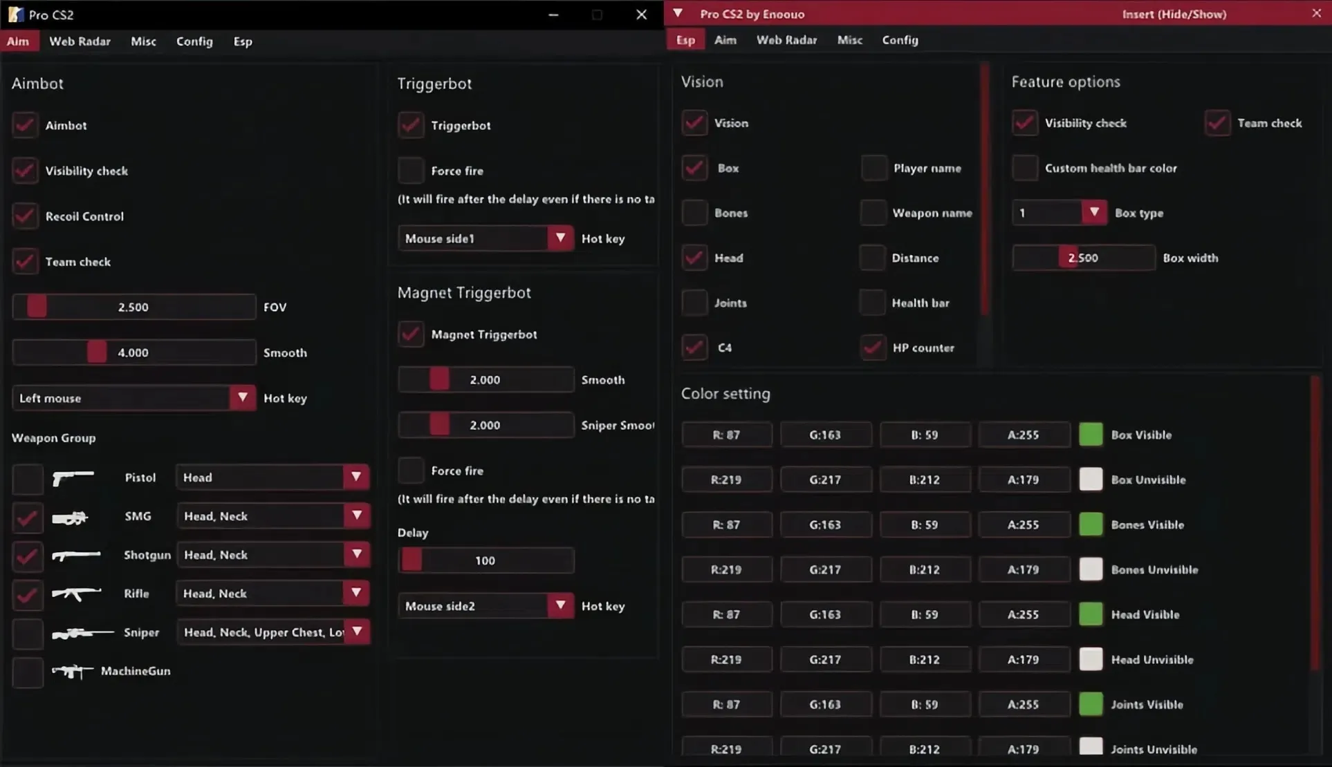 CS2·Pro开源项目DMA透视自瞄扳机多功能